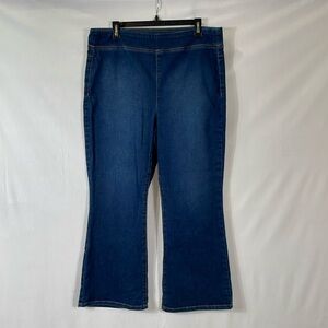 Free People We The Free Pull-on Jeans XL Medium Wash Cropped EUC